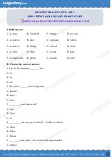 Đề thi giữa kì 2 Tiếng Anh 4 iLearn Smart Start - Đề số 1